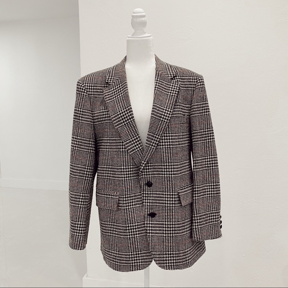 john blair Other - John Blair Vintage Plaid Suit Jacket Gray Red Black Blazer